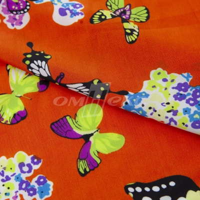 Плательная ткань "Софи" 7.1, 75 гр/м2, шир.150 см, принт бабочки - купить в Магадане. Цена 241.49 руб.