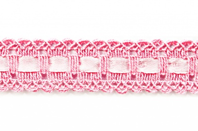 Тесьма кружевная 0621-1605, шир. 25 мм/уп. 20+/-1 м, цвет 096-розовый - купить в Магадане. Цена: 400.25 руб.