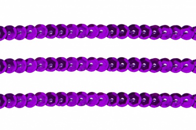 Пайетки "ОмТекс" на нитях, SILVER-BASE, 6 мм С / упак.73+/-1м, цв. 12 - фиолет - купить в Магадане. Цена: 300.55 руб.